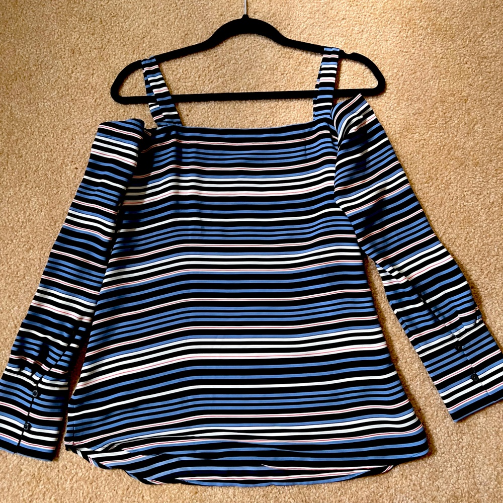 EUC LOFT cold shoulder blouse, size L